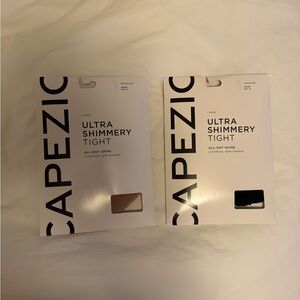 Capezio Ultra Shimmery Tights in Black and Tan